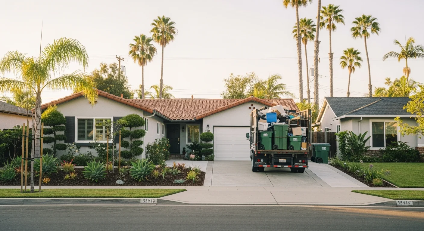 Professional contractor team standing in front of a well-maintained Westminster residential home with landscaping and driveway visible.
